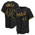 Youth No.49 Michael Kelly Oakland Athletics Black Replica Snake Skin City Jersey