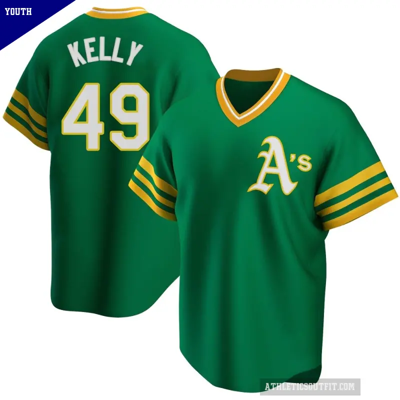 Youth No.49 Michael Kelly Oakland Athletics Green Replica R Kelly Road Cooperstown Collection Jersey