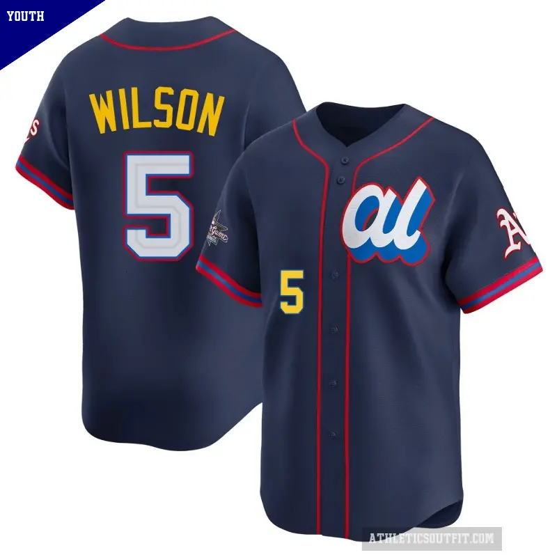 Youth No.5 Jacob Wilson Oakland Athletics Navy Limited American League 2025 All-Star Edition Jersey