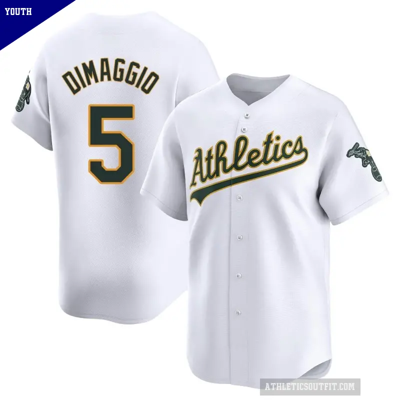 Youth No.5 Joe Dimaggio Oakland Athletics White Limited Home Jersey