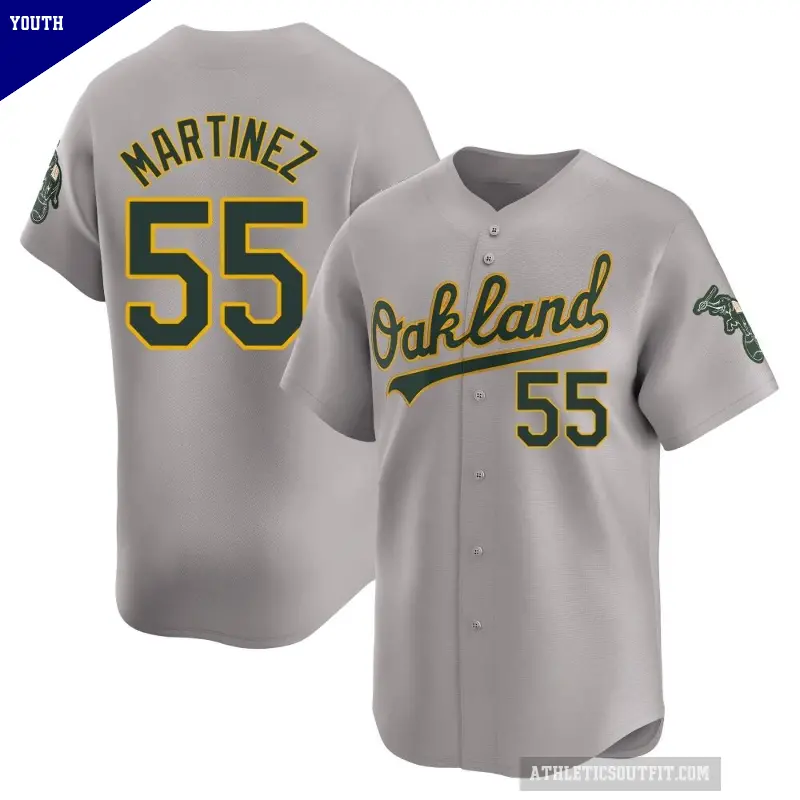 Youth No.55 Adrian Martinez Oakland Athletics Gray Limited Away Jersey