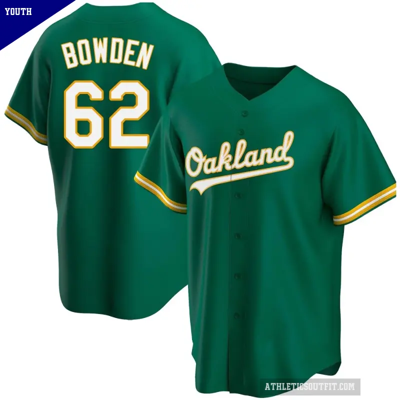 Youth No.62 Ben Bowden Oakland Athletics Green Replica Kelly Alternate Jersey