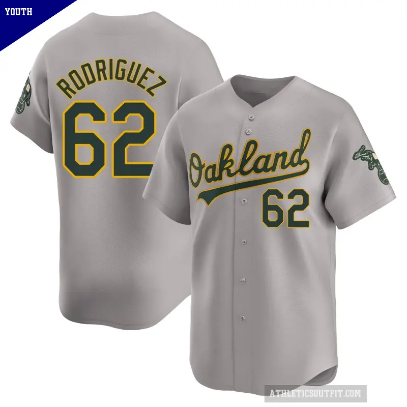 Youth No.62 Johnathan Rodriguez Oakland Athletics Gray Limited Away Jersey