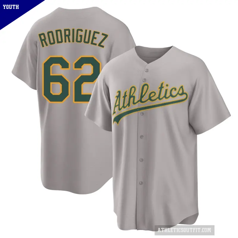 Youth No.62 Johnathan Rodriguez Oakland Athletics Gray Replica Away 2.0 Jersey