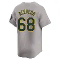Youth No.68 Domingo Acevedo Oakland Athletics Gray Limited Away Jersey