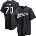 Youth No.70 J.T. Ginn Oakland Athletics Black/White Replica Jersey