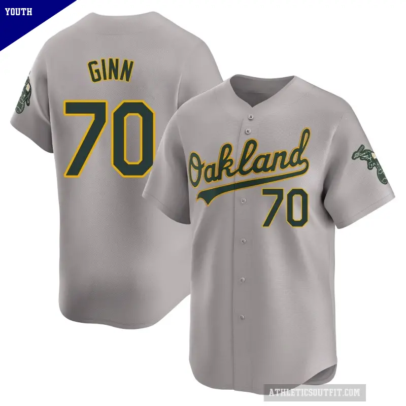 Youth No.70 J.T. Ginn Oakland Athletics Gray Limited Away Jersey
