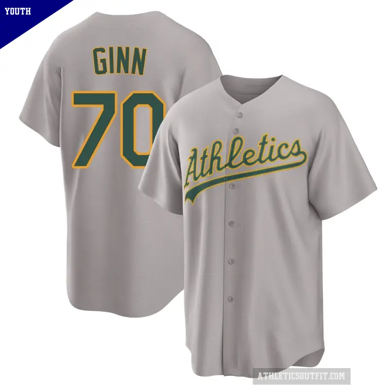 Youth No.70 J.T. Ginn Oakland Athletics Gray Replica Away 2.0 Jersey