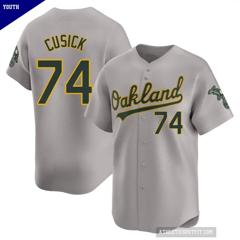 Youth No.74 Ryan Cusick Oakland Athletics Gray Limited Away Jersey
