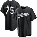 Youth No.75 Barry Zito Oakland Athletics Black/White Replica Jersey