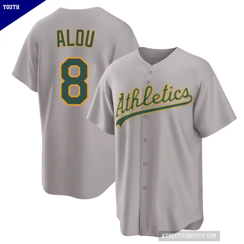 Youth No.8 Felipe Alou Oakland Athletics Gray Replica Away 2.0 Jersey