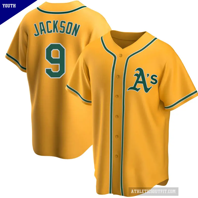Youth No.9 Reggie Jackson Oakland Athletics Gold Replica Alternate Jersey