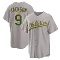 Youth No.9 Reggie Jackson Oakland Athletics Gray Replica Away 2.0 Jersey